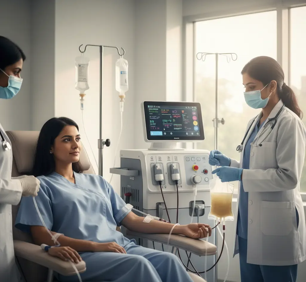 Dr. Bhatt with a long-term hemodialysis patient